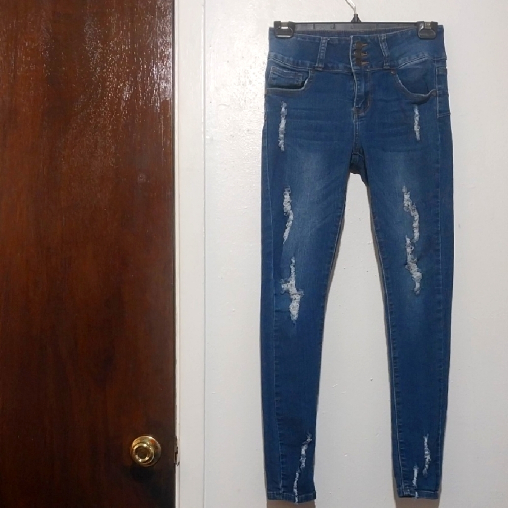 GOGO Star Kids Distressed High rise Jeans Size16